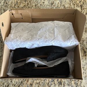 Black suede flats